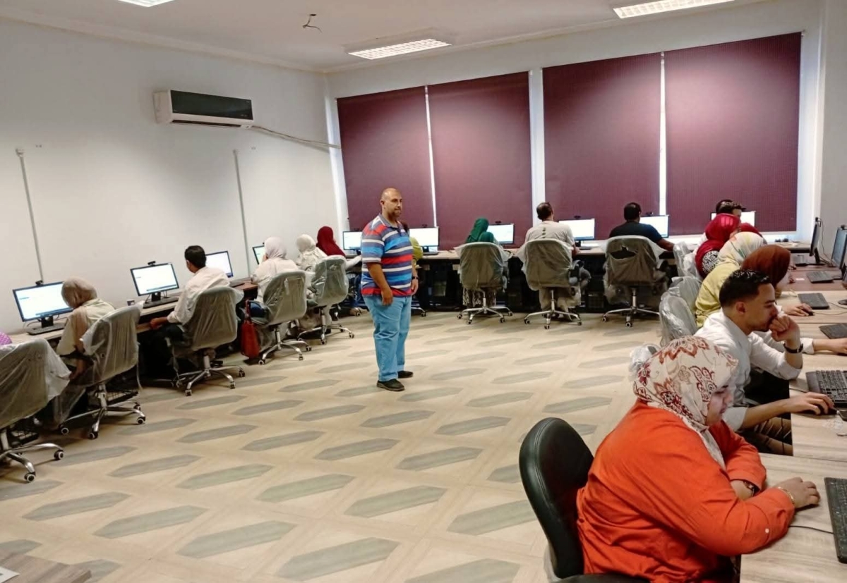 جانب من اختبار دورة اساسيات التحول الرقمي G263 منح بوحدة التدريب علي تكنولوجيا المعلومات